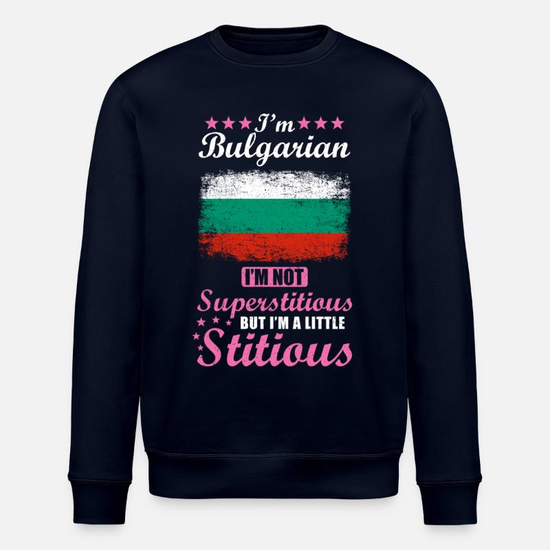 Femme bulgare Superstitieuse Stitious - Sweat bio ROLLER Stanley/Stella Unisexe - marine