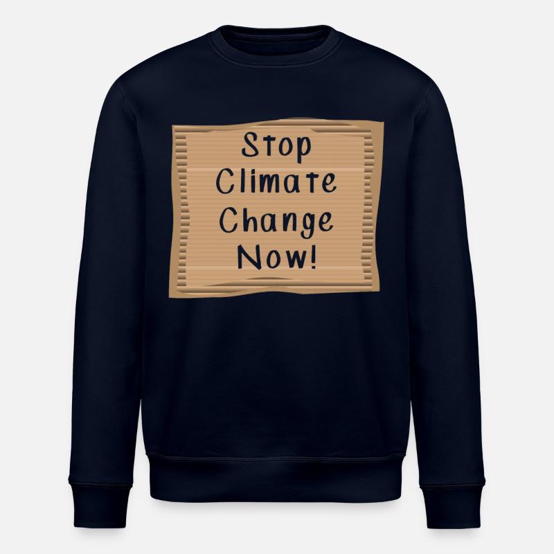 Stop Climate Change Now - Stanley/Stella ROLLER Unisex Organic Sweatshirt - navy
