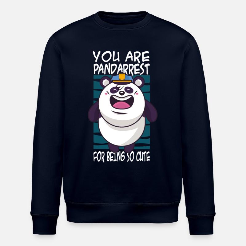 Panda saying cute - Stanley/Stella ROLLER Unisex Organic Sweatshirt - navy