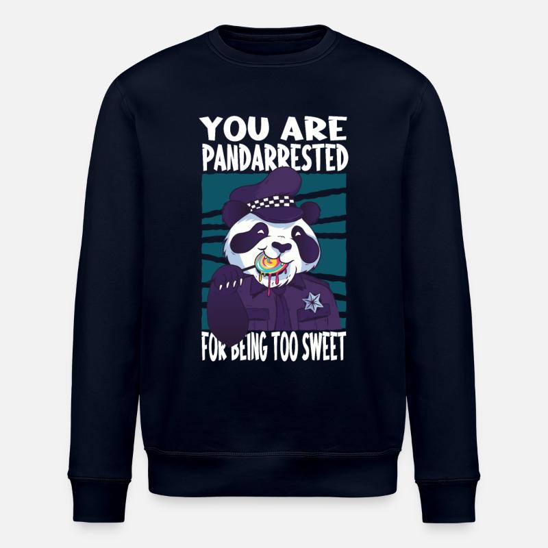 Panda saying cute - Stanley/Stella ROLLER Unisex Organic Sweatshirt - navy