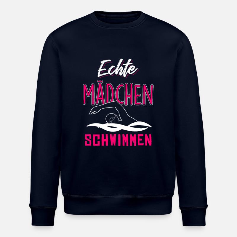 Echte Mädchen schwimmen - Stanley/Stella Unisex Bio-Sweatshirt ROLLER - Navy