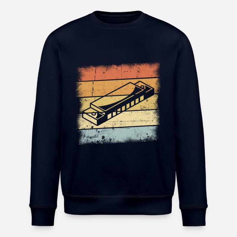 Harmonica motif - Stanley/Stella ROLLER Unisex Organic Sweatshirt - navy