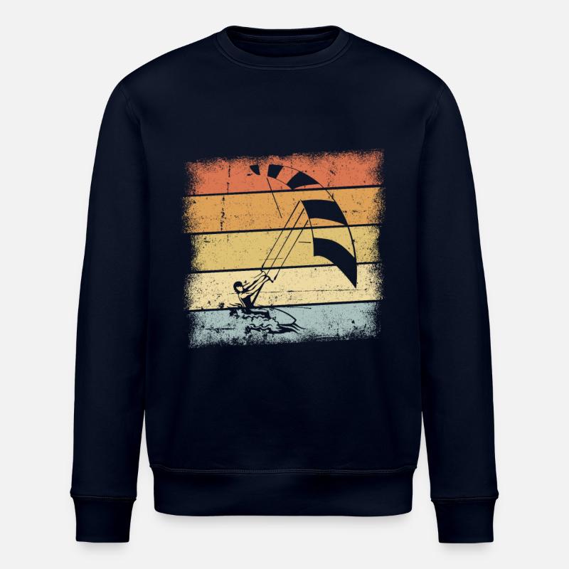 Kiteboarding Sunset Retro Design - Stanley/Stella Unisex Bio-Sweatshirt ROLLER - Navy