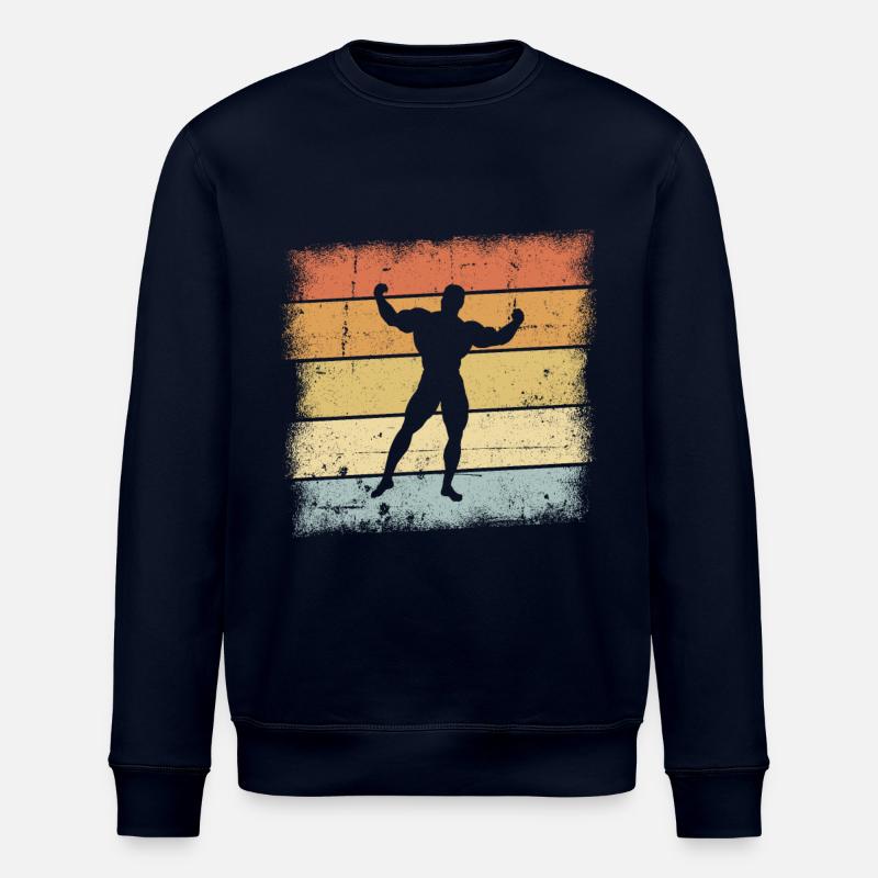 Bodybuilder Sunset - Stanley/Stella ROLLER Unisex Organic Sweatshirt - navy