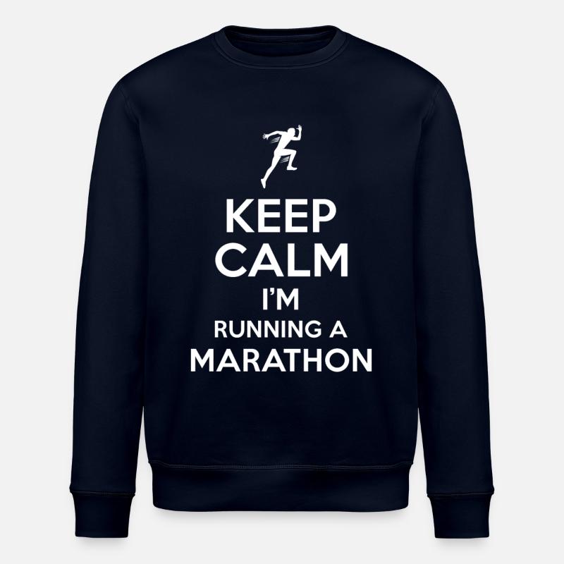 Marathon Spruch Keep Calm - Stanley/Stella Unisex Bio-Sweatshirt ROLLER - Navy