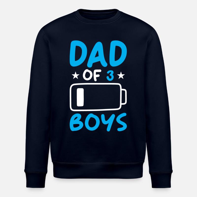 Dad of 3 Boys - Stanley/Stella Unisex Bio-Sweatshirt ROLLER - Navy