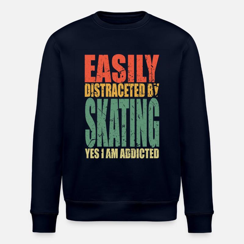 Skating Spruch lustig - Stanley/Stella Unisex Bio-Sweatshirt ROLLER - Navy