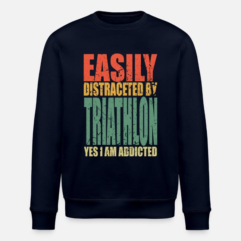 Triathlon Spruch lustig - Stanley/Stella Unisex Bio-Sweatshirt ROLLER - Navy