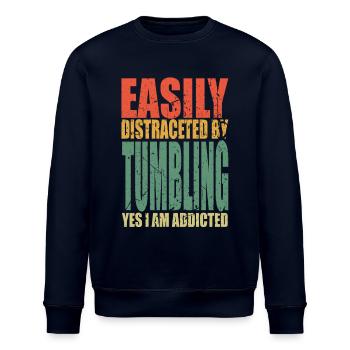 Tumbling saying funny - Stanley/Stella ROLLER Unisex Organic Sweatshirt - navy - Front - Nik (191cm)