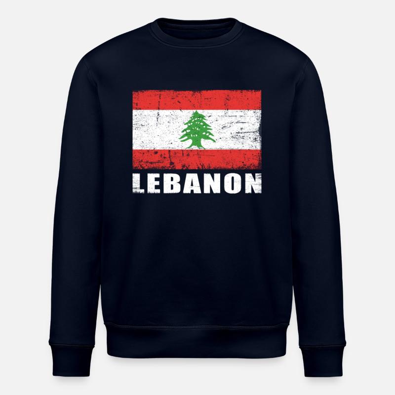 Liban Drapeau Grunge Liban Drapeau - Sweat bio ROLLER Stanley/Stella Unisexe - marine