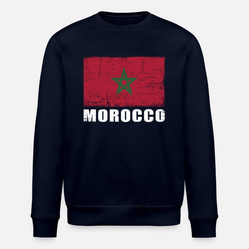 Maroc Drapeau Grunge Maroc Drapeau - Sweat bio ROLLER Stanley/Stella Unisexe - marine