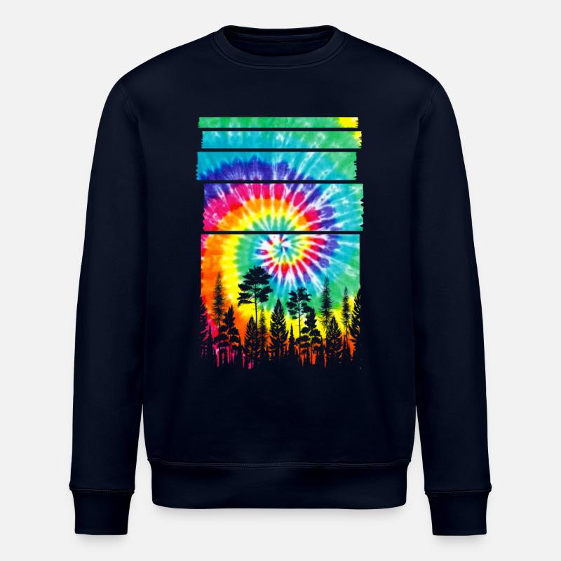 Forest Hippie Batik Nature Trees Forest - Stanley/Stella ROLLER Unisex Organic Sweatshirt - navy