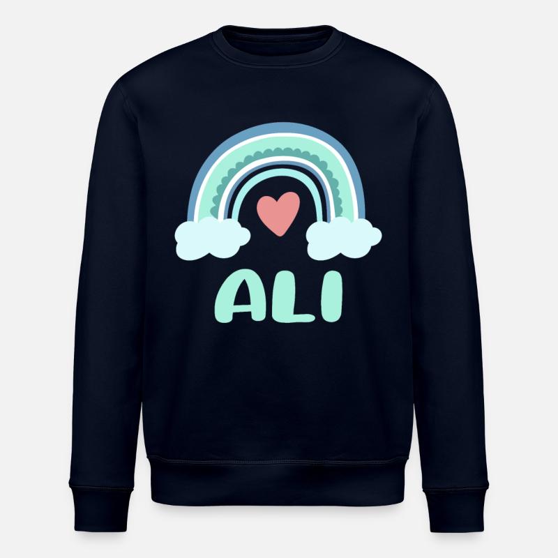 Ali Name Rainbow Baby - Stanley/Stella ROLLER Unisex Organic Sweatshirt - navy