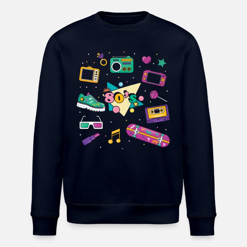 80er Jahre Retro - Stanley/Stella Unisex Bio-Sweatshirt ROLLER - Navy