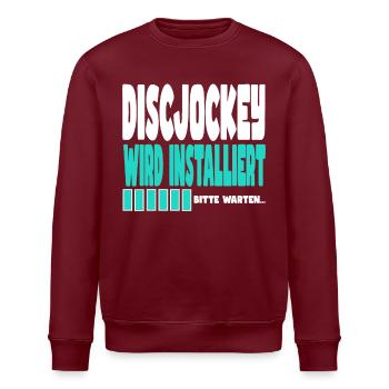 Discjockey wird installiert - Stanley/Stella Unisex Bio-Sweatshirt ROLLER - Burgunderrot - Vorne - Nik (191cm)