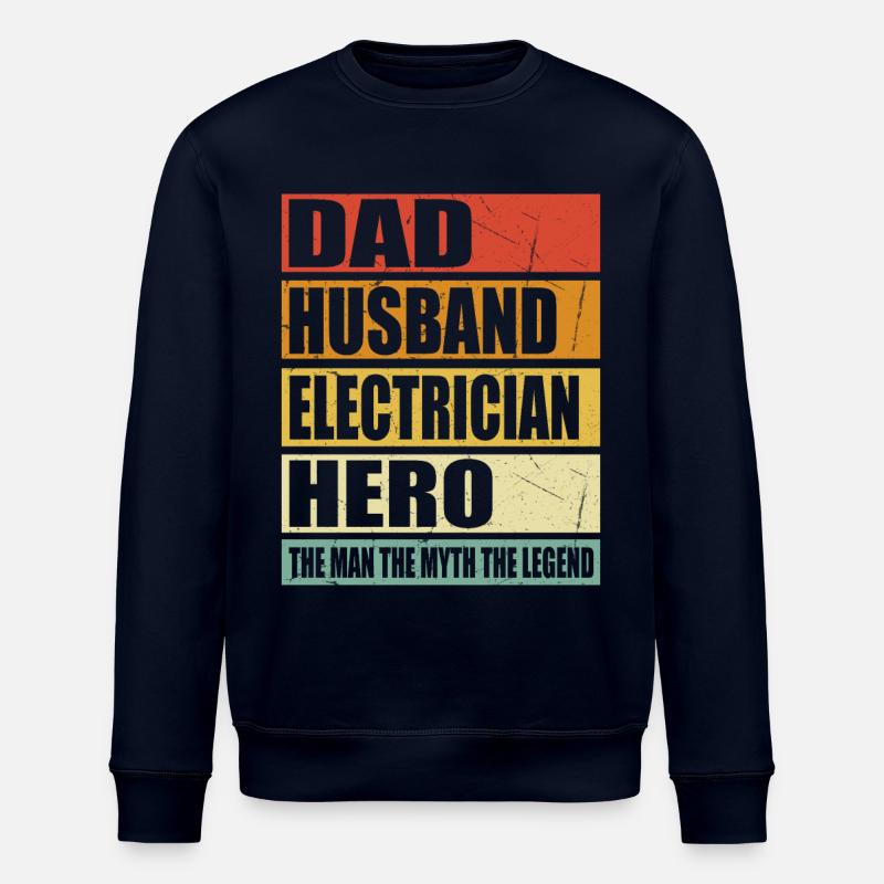 Vater Ehemann Elektriker Held - Stanley/Stella Unisex Bio-Sweatshirt ROLLER - Navy