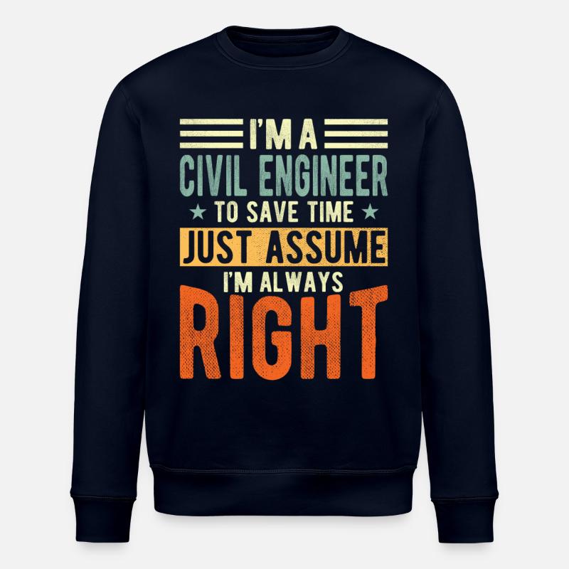 Civil engineer - Stanley/Stella ROLLER Unisex Organic Sweatshirt - navy
