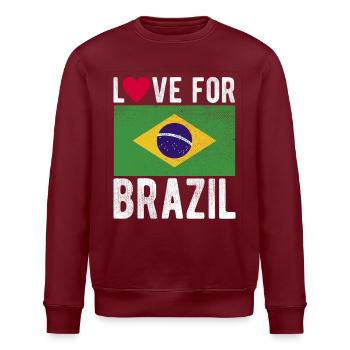 Drapeau du Brésil - Sweat bio ROLLER Stanley/Stella Unisexe - bordeaux - Devant - Nik (191cm)