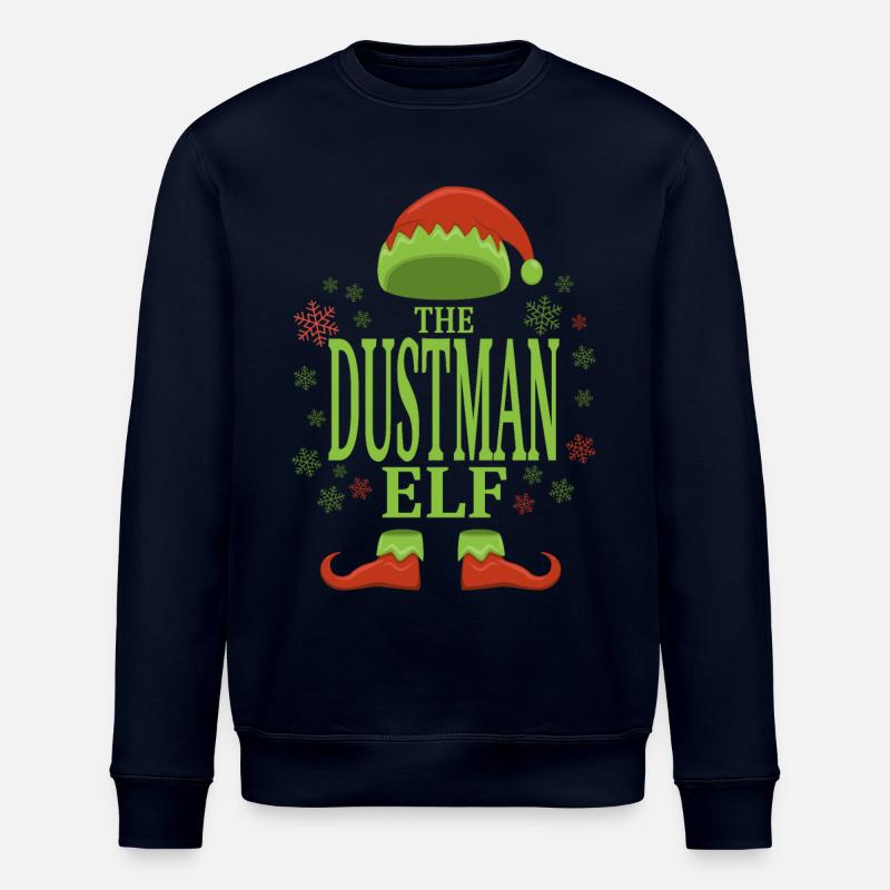 Garbage Man Christmas Elf - Stanley/Stella ROLLER Unisex Organic Sweatshirt - navy