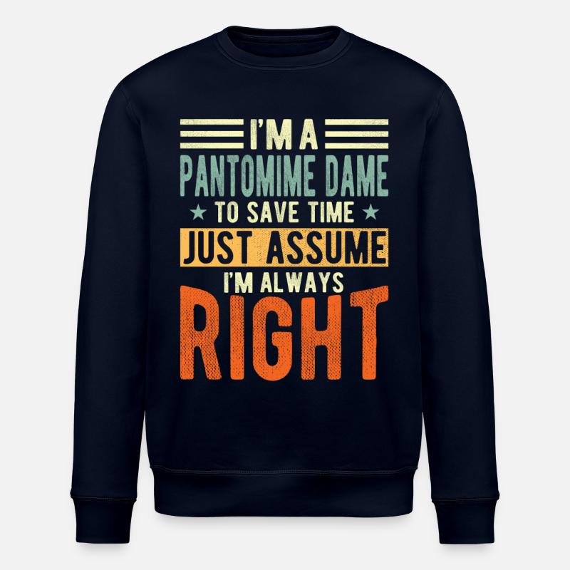 Pantomime Dame - Stanley/Stella Unisex Bio-Sweatshirt ROLLER - Navy