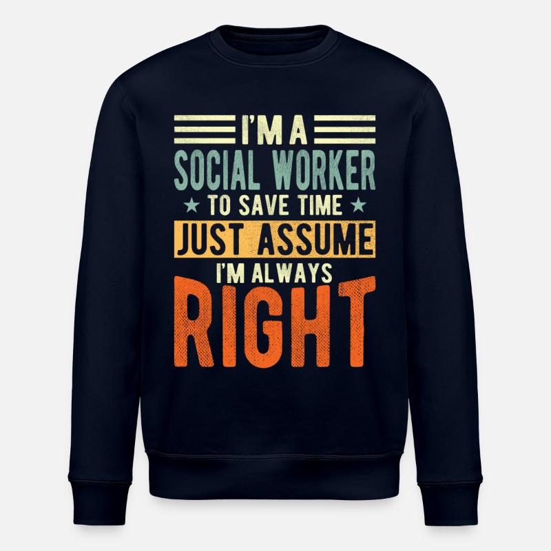 Social worker - Stanley/Stella ROLLER Unisex Organic Sweatshirt - navy