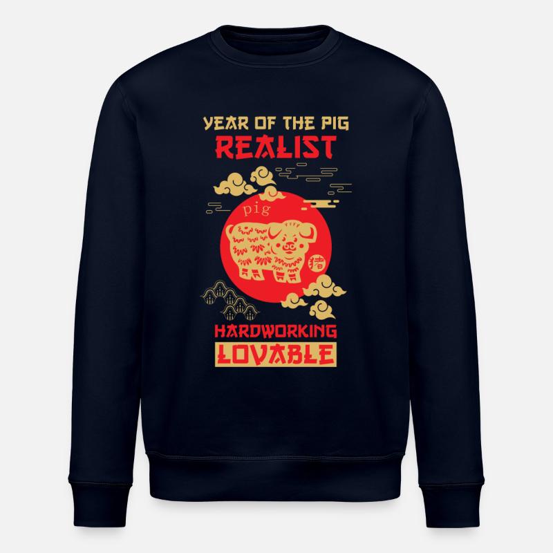 Signe chinois du zodiaque cochon - Sweat bio ROLLER Stanley/Stella Unisexe - marine