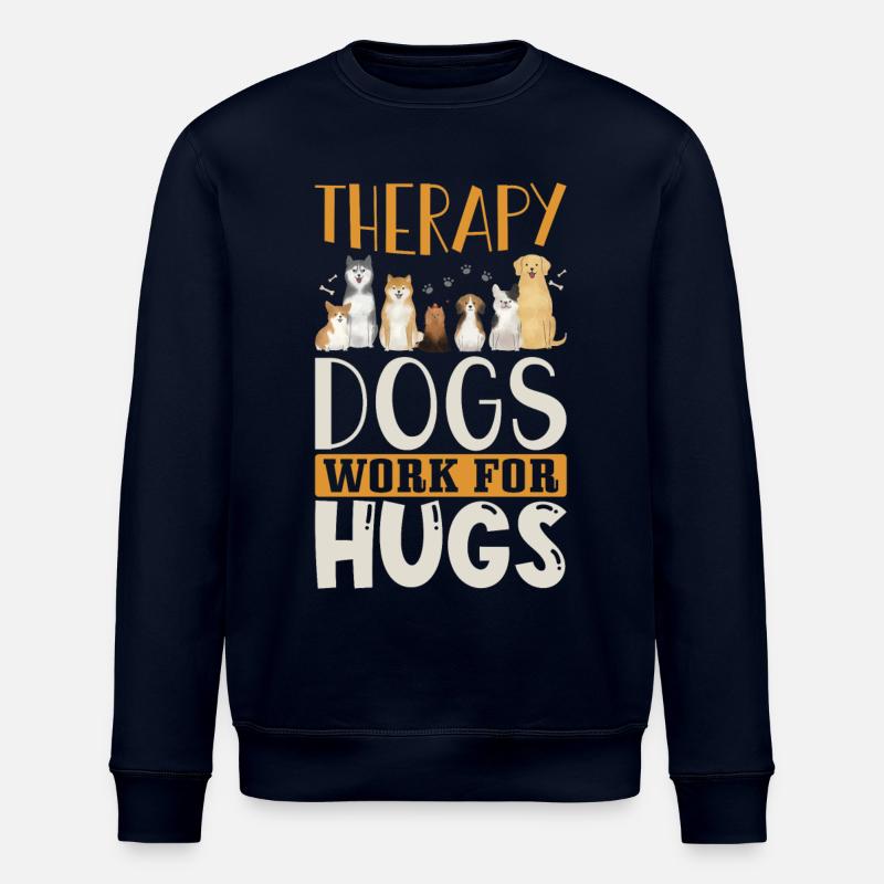 Therapy dog saying - Stanley/Stella ROLLER Unisex Organic Sweatshirt - navy