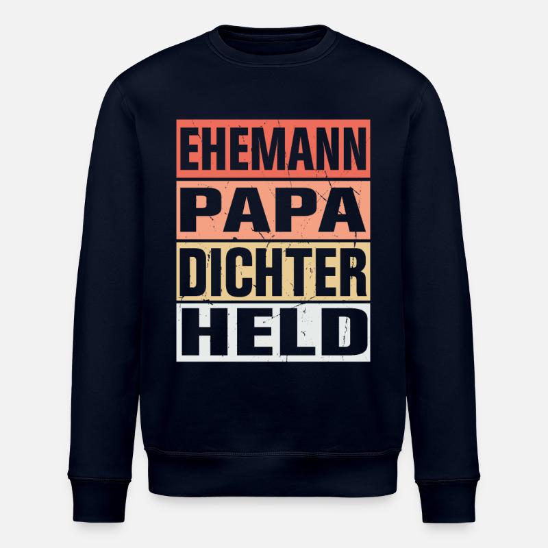 Dichter Vater Ehemann Held - Stanley/Stella Unisex Bio-Sweatshirt ROLLER - Navy