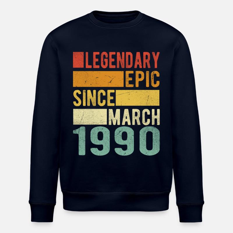 Anniversaire Mars 1990 Épopée légendaire - Sweat bio ROLLER Stanley/Stella Unisexe - marine