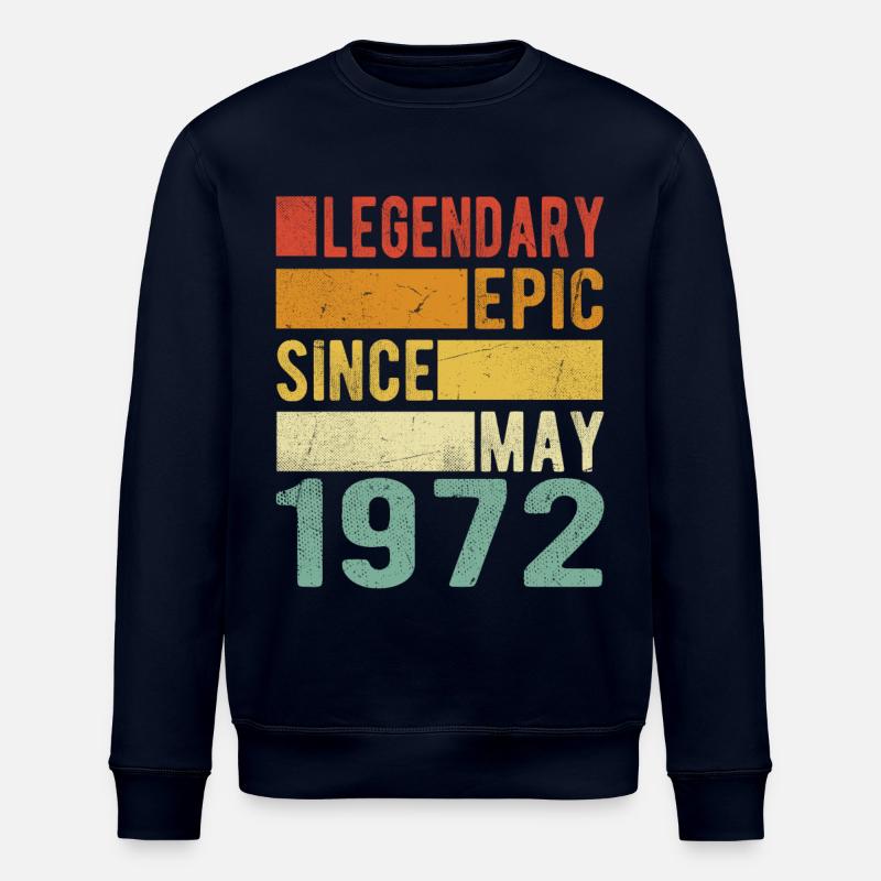 Anniversaire Mai 1972 Épopée légendaire - Sweat bio ROLLER Stanley/Stella Unisexe - marine