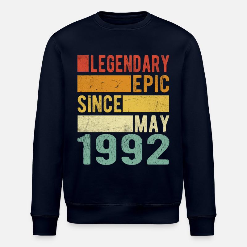 Anniversaire Mai 1992 Épopée légendaire - Sweat bio ROLLER Stanley/Stella Unisexe - marine