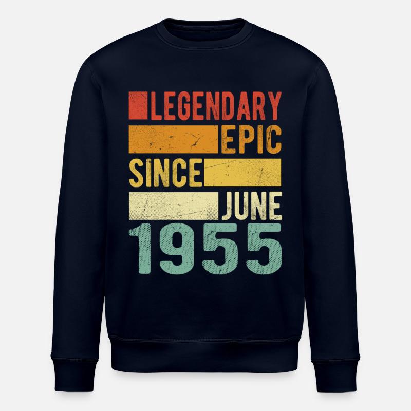 Anniversaire Juin 1955 Épopée légendaire - Sweat bio ROLLER Stanley/Stella Unisexe - marine