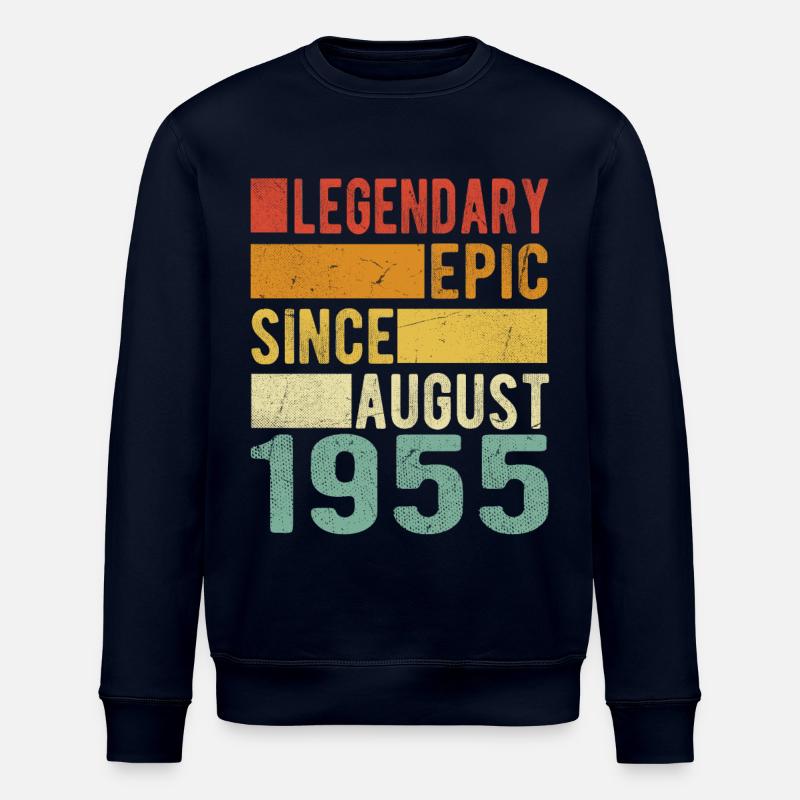 Anniversaire: Août 1955 Épopée légendaire - Sweat bio ROLLER Stanley/Stella Unisexe - marine