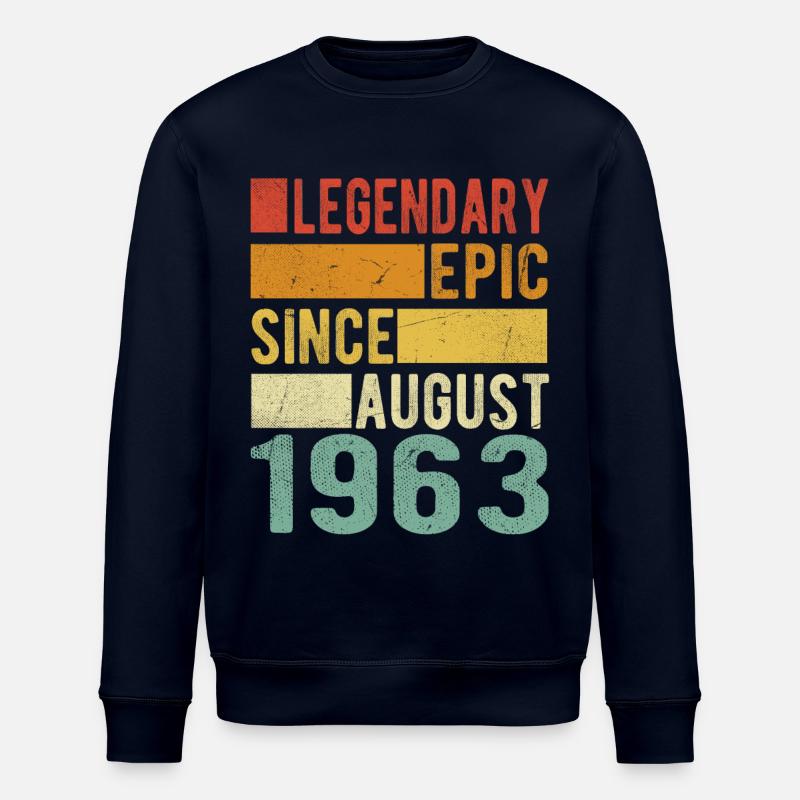 Birthday: August 1963 Legendary Epic - Stanley/Stella ROLLER Unisex Organic Sweatshirt - navy