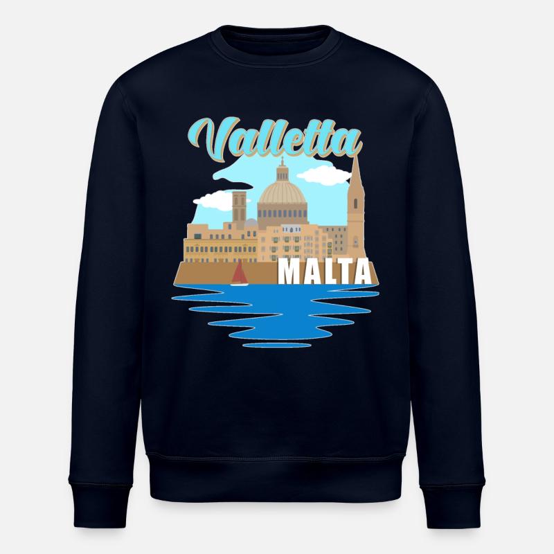 Valletta Malta Souvenir - Stanley/Stella ROLLER Unisex Organic Sweatshirt - navy
