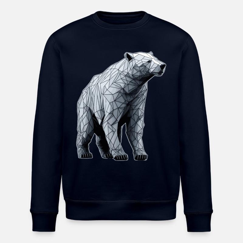 Eisbär Polygon LIne Art - Stanley/Stella Unisex Bio-Sweatshirt ROLLER - Navy