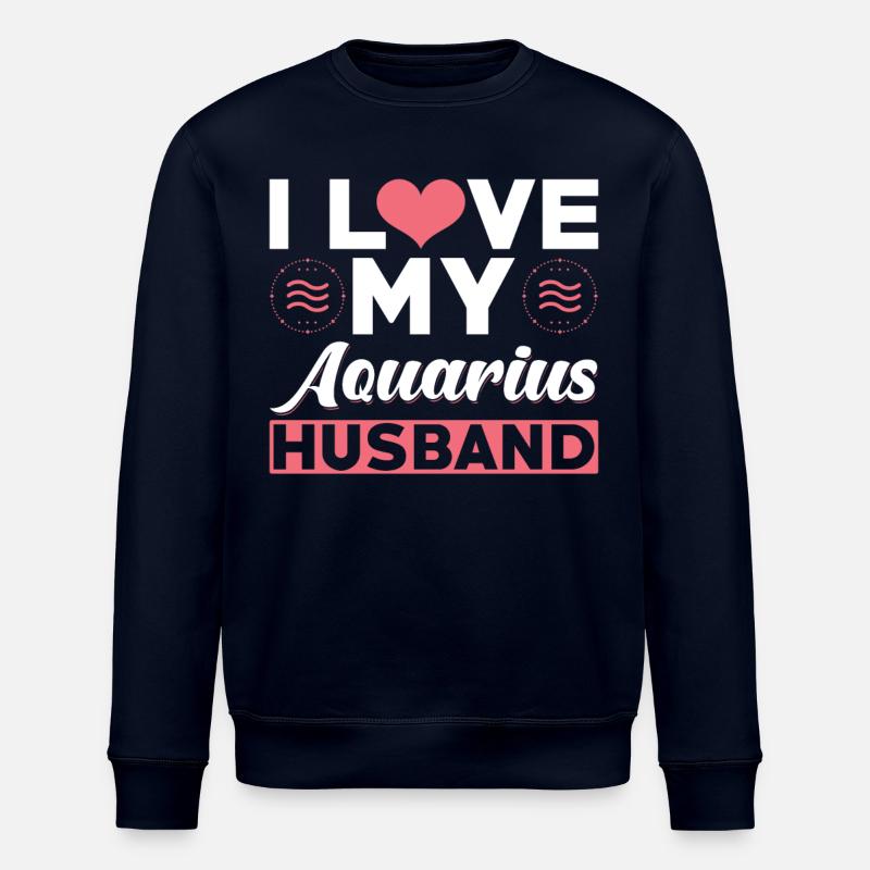 Ich Liebe meinen Wassermann Ehemann - Stanley/Stella Unisex Bio-Sweatshirt ROLLER - Navy