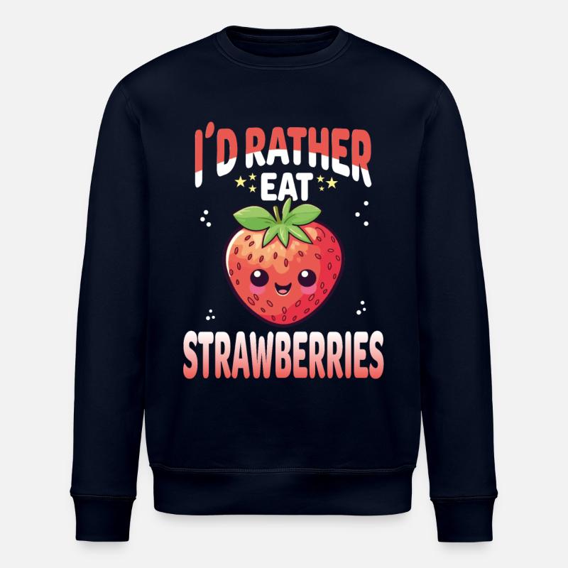 Erdbeeren Kawaii - Stanley/Stella Unisex Bio-Sweatshirt ROLLER - Navy
