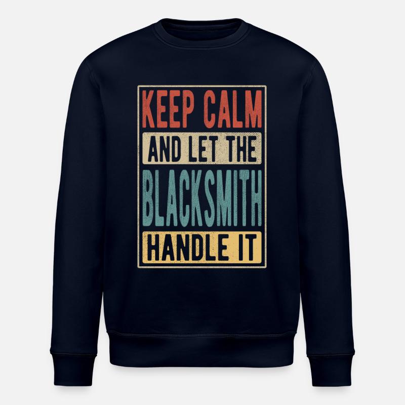 Blacksmith Retro Gift - Stanley/Stella ROLLER Unisex Organic Sweatshirt - navy