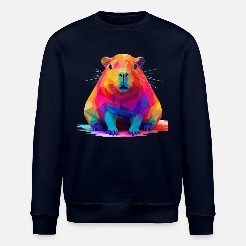 Capybara Low Polygon Design - Stanley/Stella ROLLER Unisex Organic Sweatshirt - navy