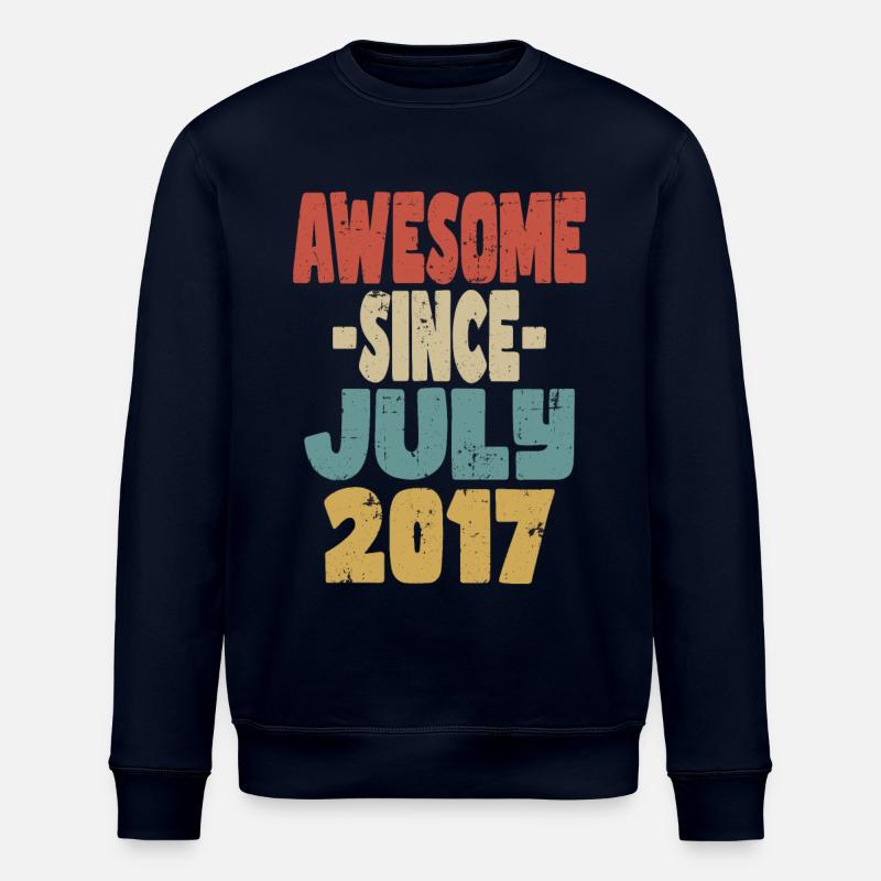 2017 July Birthday Retro - Stanley/Stella ROLLER Unisex Organic Sweatshirt - navy