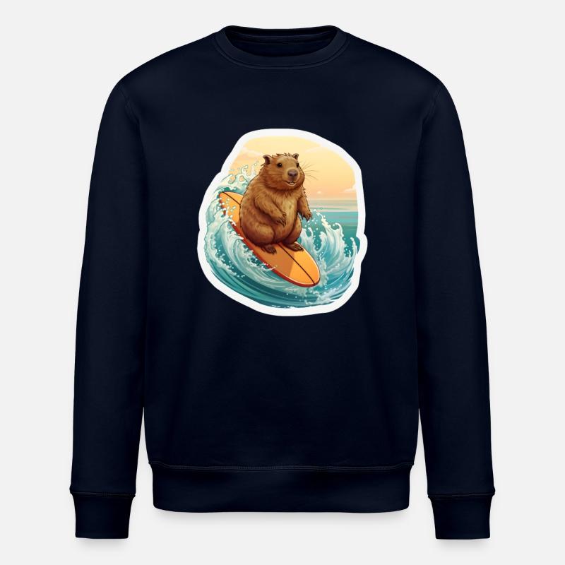Capybara Surfeur - Sweat bio ROLLER Stanley/Stella Unisexe - marine