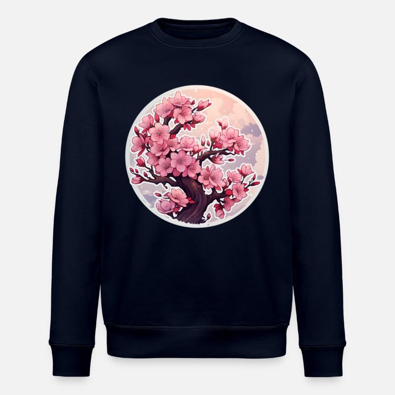 Cherry blossom tree - Stanley/Stella ROLLER Unisex Organic Sweatshirt - navy