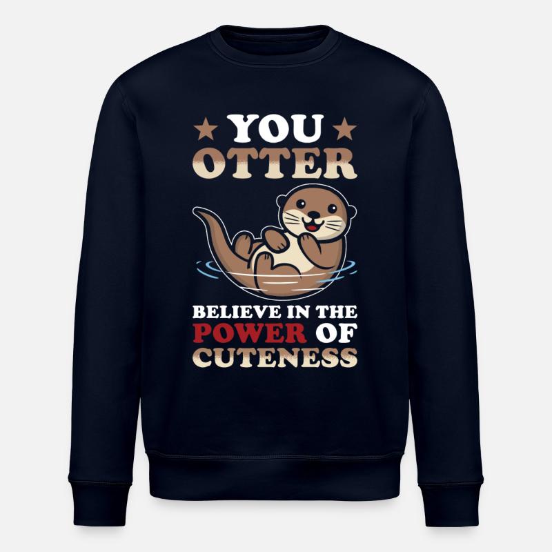 Otter Cute - Stanley/Stella ROLLER Unisex Organic Sweatshirt - navy