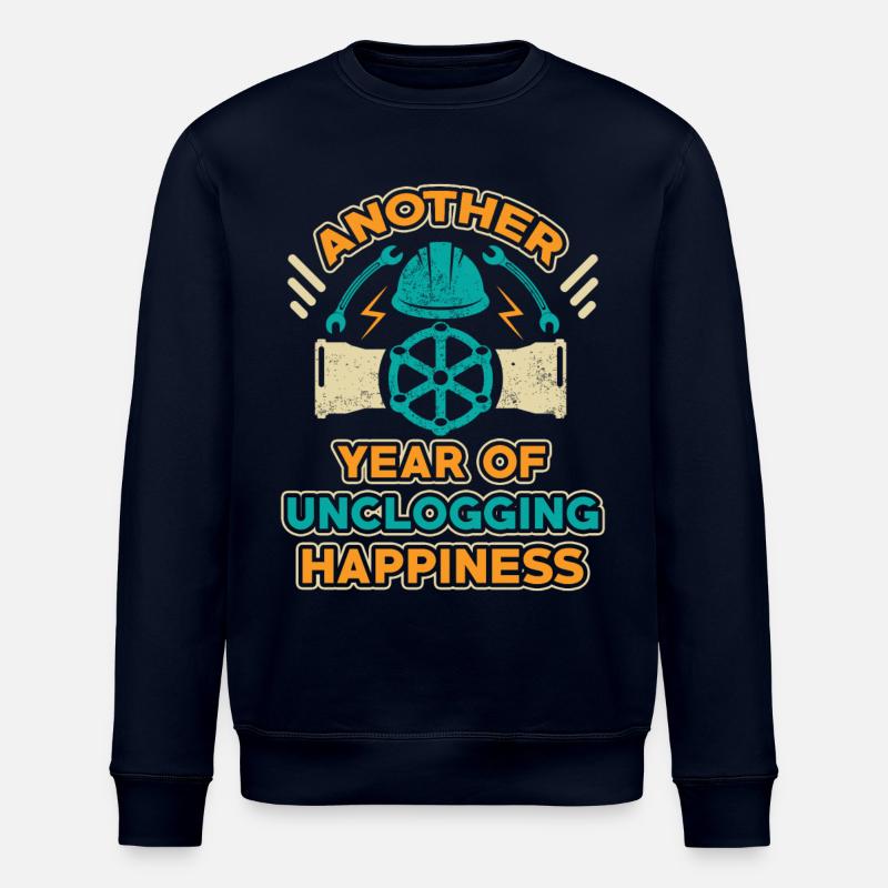 Plumber Birthday Gift - Stanley/Stella ROLLER Unisex Organic Sweatshirt - navy