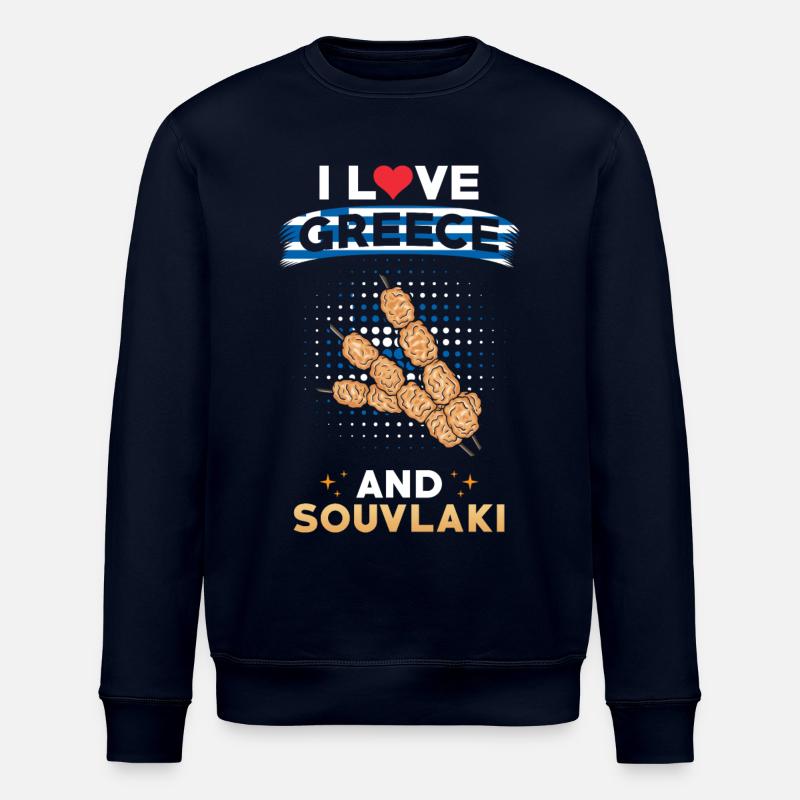 Souvlaki Grèce Cuisine grecque - Sweat bio ROLLER Stanley/Stella Unisexe - marine
