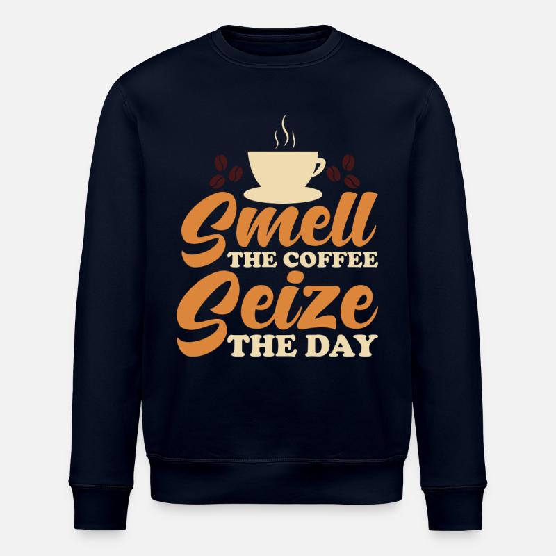 Kaffe Koffein Morgenkaffe duft - Stanley/Stella økologisk unisex-sweatshirt ROLLER - marineblå