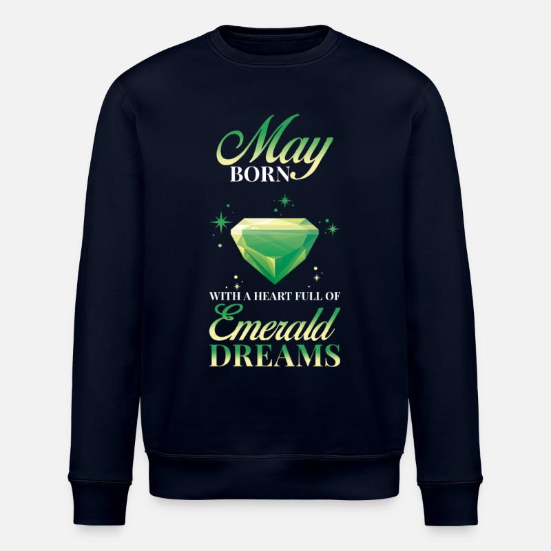 May Emerald Birthstone - Stanley/Stella ROLLER Unisex Organic Sweatshirt - navy