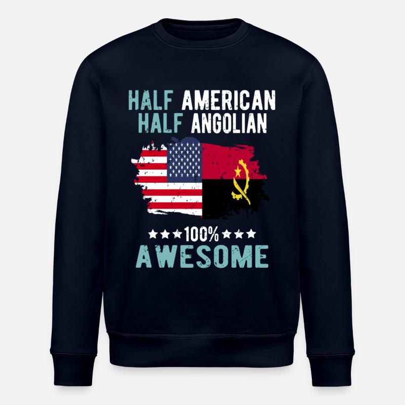 Half American Half Angolier - Stanley/Stella ROLLER Unisex Organic Sweatshirt - navy