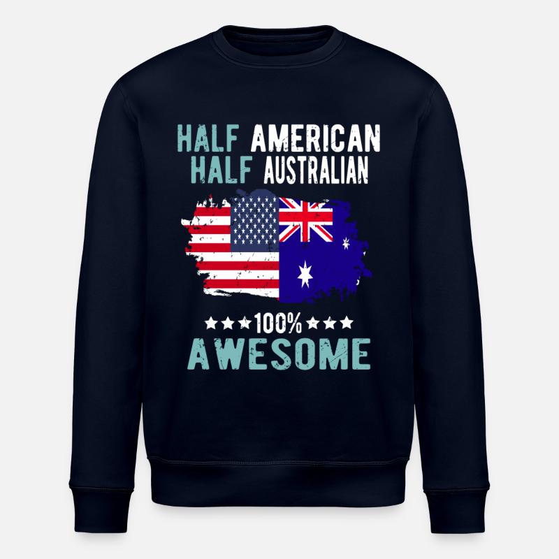 Half American Half Australian - Stanley/Stella ROLLER Unisex Organic Sweatshirt - navy